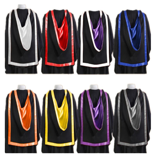 Factory Custom Good Quality Preschool Graduation Gown UK Doctoral PHD Graduation Hood With Deluxe Velvet Wholesale Gowns