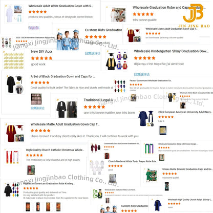 Classic American School Uniforms Toge Graduation Customized Wholesale Graduation Gown Cap for Adults Bachelor Graduation Robe
