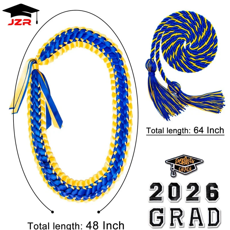 2026 Custom Color Graduation Ribbon Leis Hand Knitting Honor Rope Wreath for Graduation & Back to School