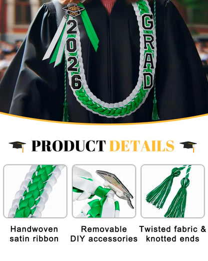 Wholesale 2026 Handmade Graduation Honor Cord Leis 120CM Polyester Woven Necklace Party Ornaments