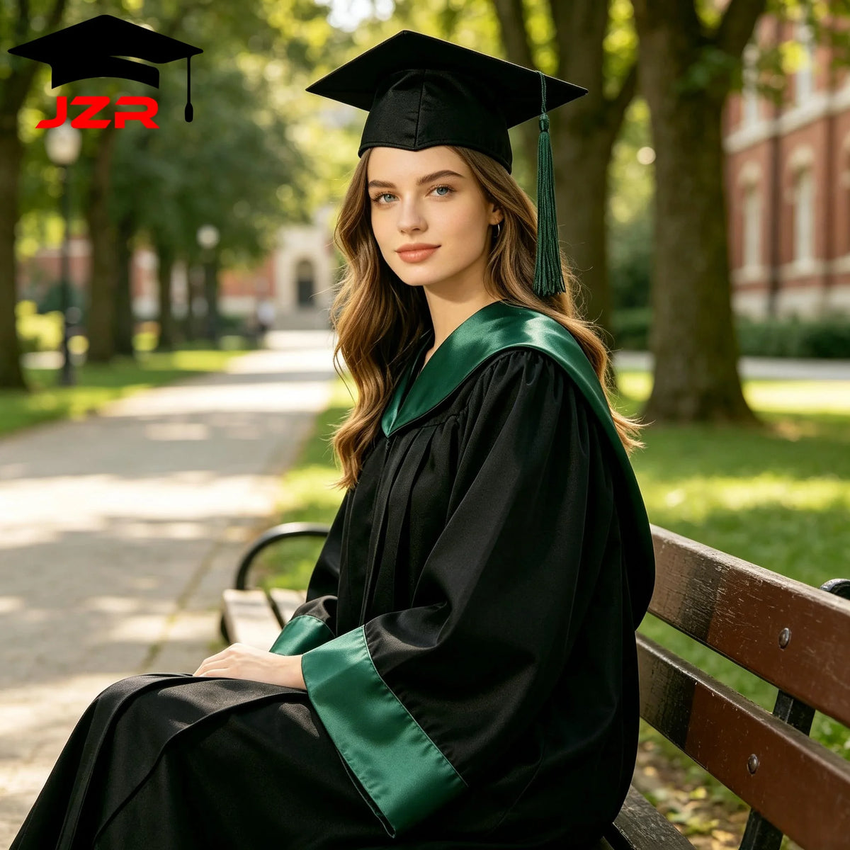 Satin Spliced Trim Hood New Bachelor Gown, Commencement Academic Dress Custom Logo Supported