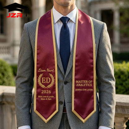 High Quality Custom Grad Stole Embroidery Craft Vibrant Printing Small Batch Supported School Wholesale