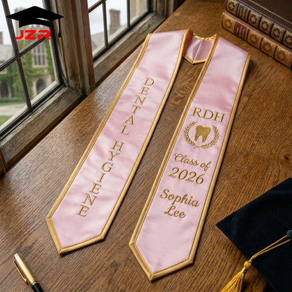 Low MOQ Custom Grad Stole Premium Fabric Fine Embroidery Vivid Printing Factory Straight Sale