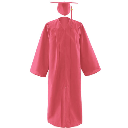2026 Wholesale Black Adult Matte Uniform Graduation Gown Classic Graduation Gowns With Cap Tassel and Year Charm
