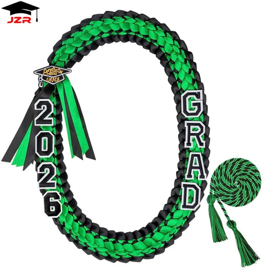 120CM Hawaiian Braided Graduation Ribbon Leis 2026 Handmade Wreath for High School College Graduates