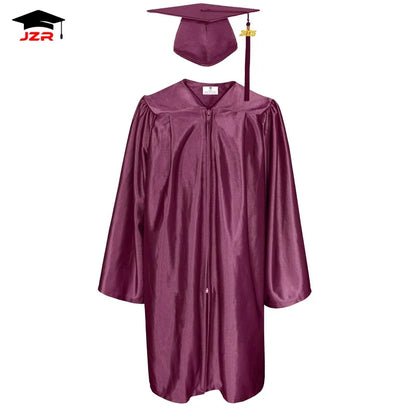 2025 Custom Shiny Maroon Graduation Uniform Kindergarten Graduation Gowns and Cap