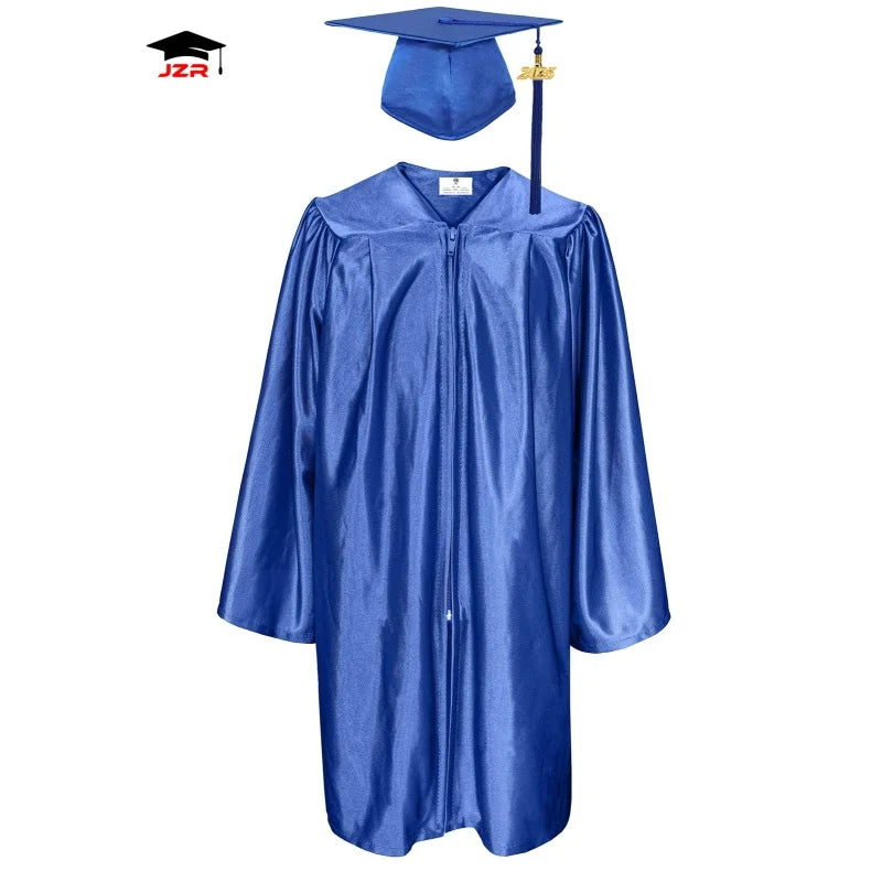 2025 Custom Shiny Maroon Graduation Uniform Kindergarten Graduation Gowns and Cap