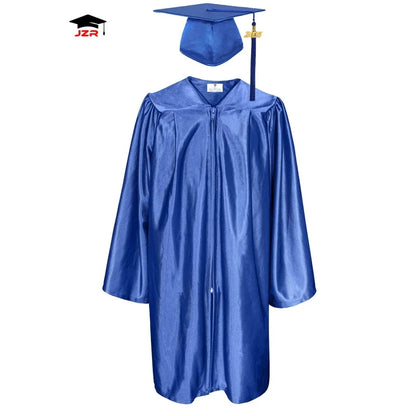 High Quality Shiny Color Preschool  Kids Royal Blue Kindergarten Graduation Gowns Primary School Graduation Uniform