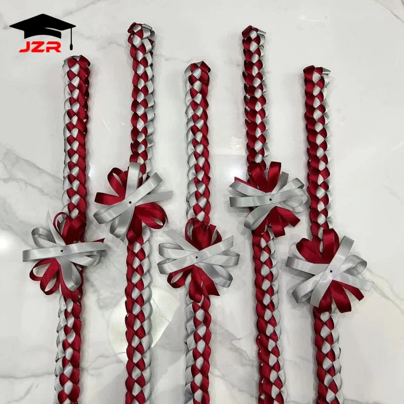 Trendy Braided Graduation Lei 120CM Satin Honor Ribbon Leis for School Graduation