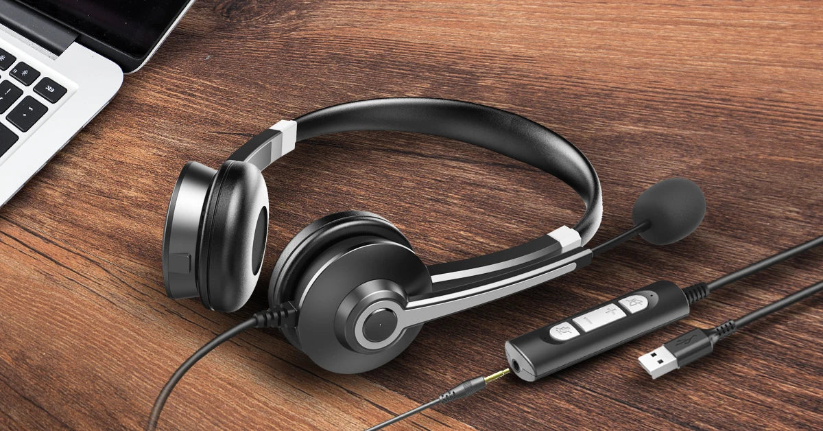 OEM Wholesale 3.5 mm USB Headphone Wired Headset with Microphone Enc Noise Cancelling Telephone Headsets for Call Centers