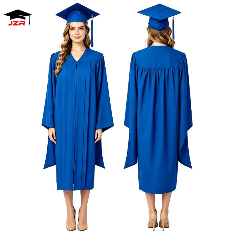 Custom Color Logo Style Economy Master's Graduation Gowns Graduation Master Gown Cap Matte Master's Robe with Tassel