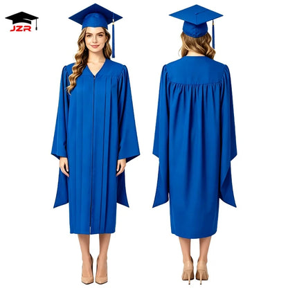 Custom Color Logo Style Economy Master's Graduation Gowns Graduation Master Gown Cap Matte Master's Robe with Tassel