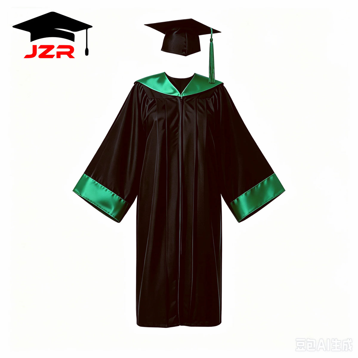 Satin Trim Spliced Hood Bachelor Gown New Model, University Commencement Robe Custom Available