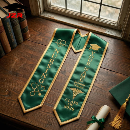 High Quality Custom Grad Stole Embroidery Craft Vibrant Printing Small Batch Supported School Wholesale