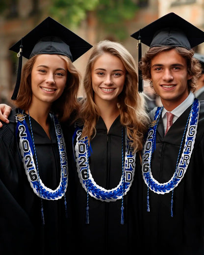 Class of 2026 Money Graduation Leis Multi Color Satin Ribbon Necklaces Hand Knit Grad Party Gift Supplies