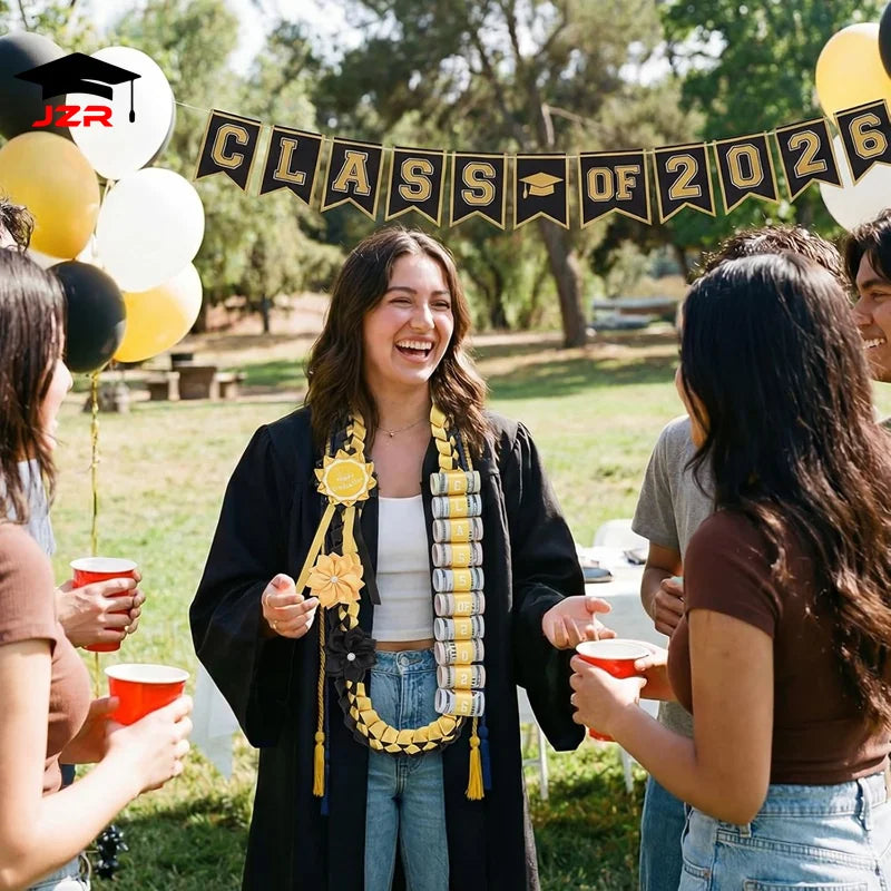 Trendy Graduation Party Gifts Double Braided Honor Ribbon 120CM Satin Ribbon Leis for College Back to School