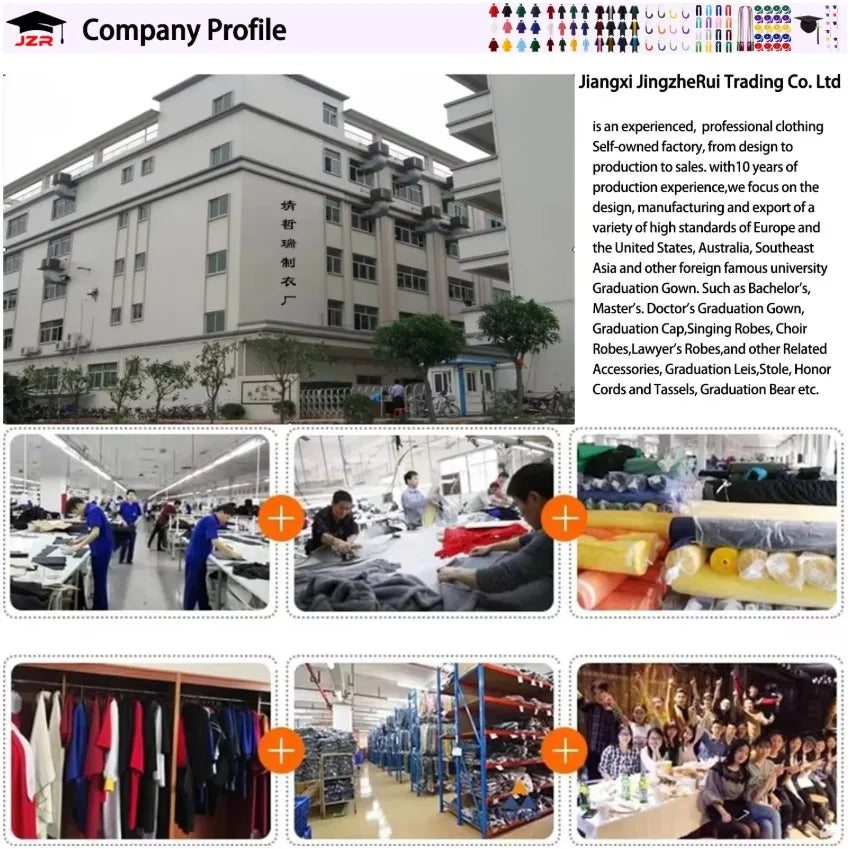 Wholesale High School Graduation Gowns Adult Blue Graduation Toga Graduation Robe