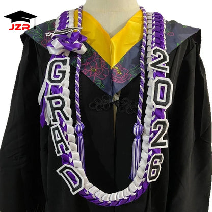 Fashion Graduation Lei Double Braided Satin Ribbon Senior Gift Polyester Graduation Leis Class of 2026