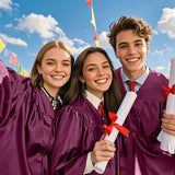 Custom Adult Shiny Graduation Gown and Cap Set