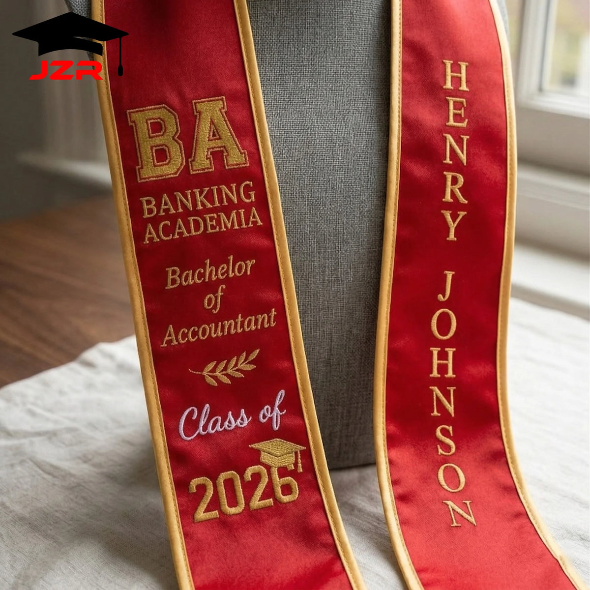 School Cooperative Supplier Graduation Stole Custom Vivid Printing Exquisite Embroidery Bulk Order
