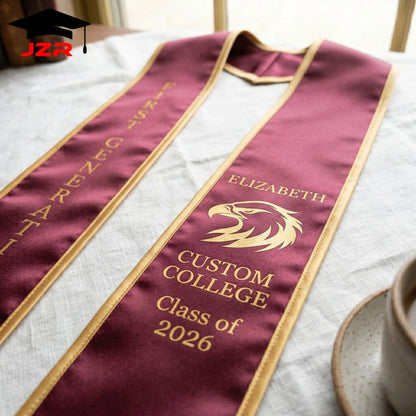 Long Term School Cooperation Graduation Sash Custom Embroidery Logo HD Printing Factory Direct Supply