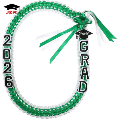 Graduation Leis Class of 2026 Grad Ribbon Double Braided Necklace Handmade Leis for Congrats Graduates Senior