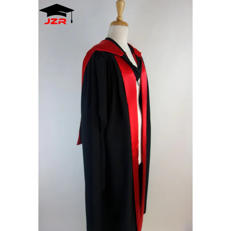 Factory Direct Wholesale Masters Gown for Cambridge Australia PHD Graduation Gown with Hood