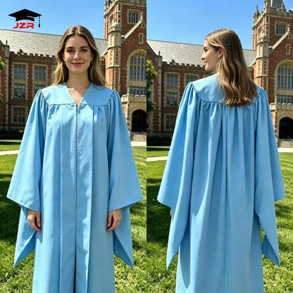 Wholesale Light Blue Master Simple Style Graduation Gown for Adults University