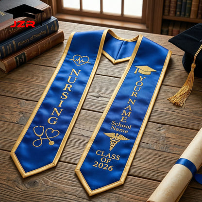 High Quality Custom Grad Stole Embroidery Craft Vibrant Printing Small Batch Supported School Wholesale