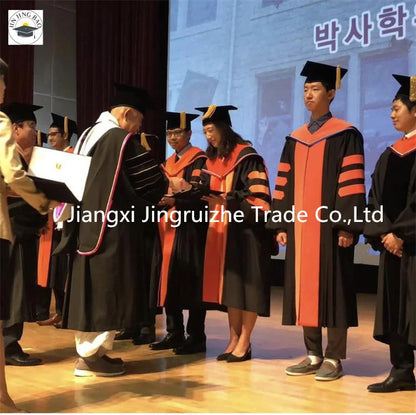 Wholesale Matte Doctoral Graduation Gown High Quality Customized PHD University Graduation Gown