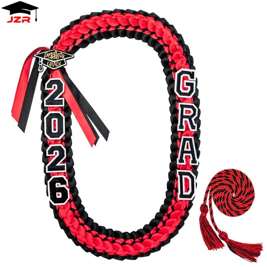 120CM Pop Charm Graduation Braided Leis 2026 Hawaiian Style Ribbon Necklace for Graduation Prom