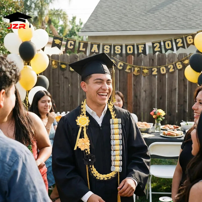 Trendy Graduation Party Gifts Double Braided Honor Ribbon 120CM Satin Ribbon Leis for College Back to School