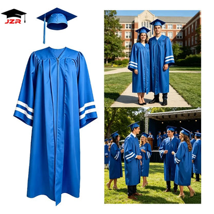 US Style Graduation Gown Teens Graduation Gowns Academic Robe for Graduation Ceremony