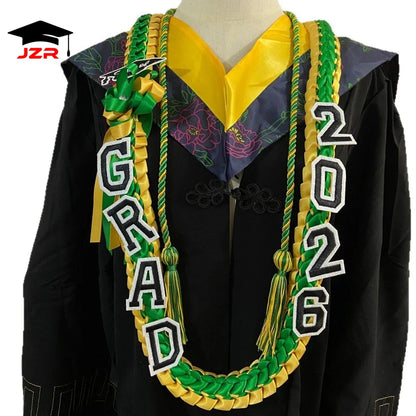 2026 Customized Handmade College Party Gifts Graduation Ribbon Wreath Leis with Flowers 120cm