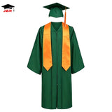 Custom Matte Bachelor Gown, Cap and Orange Stole Set