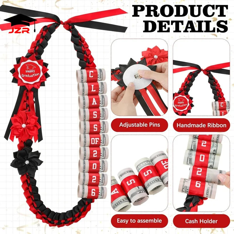 Custom 120 cm Braided Graduation Ribbon Lei