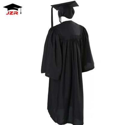 Wholesale Deluxe Bachelor Master Graduation Gown for Adults University Black Graduation Gown Gdult Woven School Uniform OEM Logo