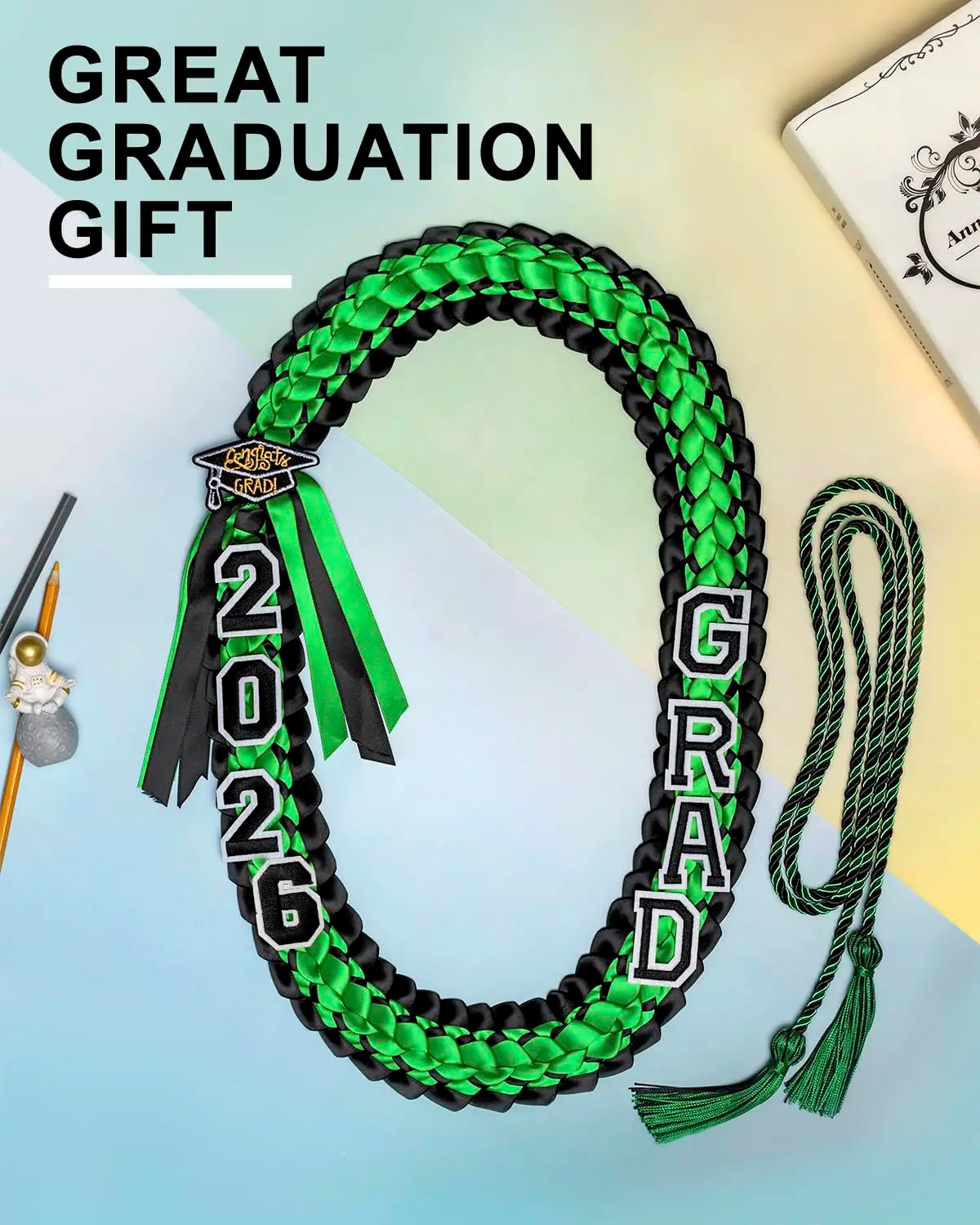 Custom 120 cm Braided Graduation Ribbon Lei