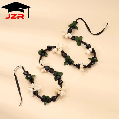 Hot Selling Fashion Artificial Acrylic Kukui Nut Lei Cowrie Shell Beads Lei for Graduation Polynesian Anniversary
