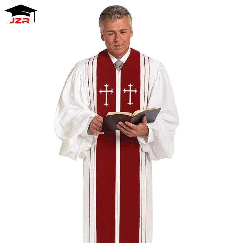 Wholesale Custom Logo Bishop Clergy Robes Choir Robes with Cross