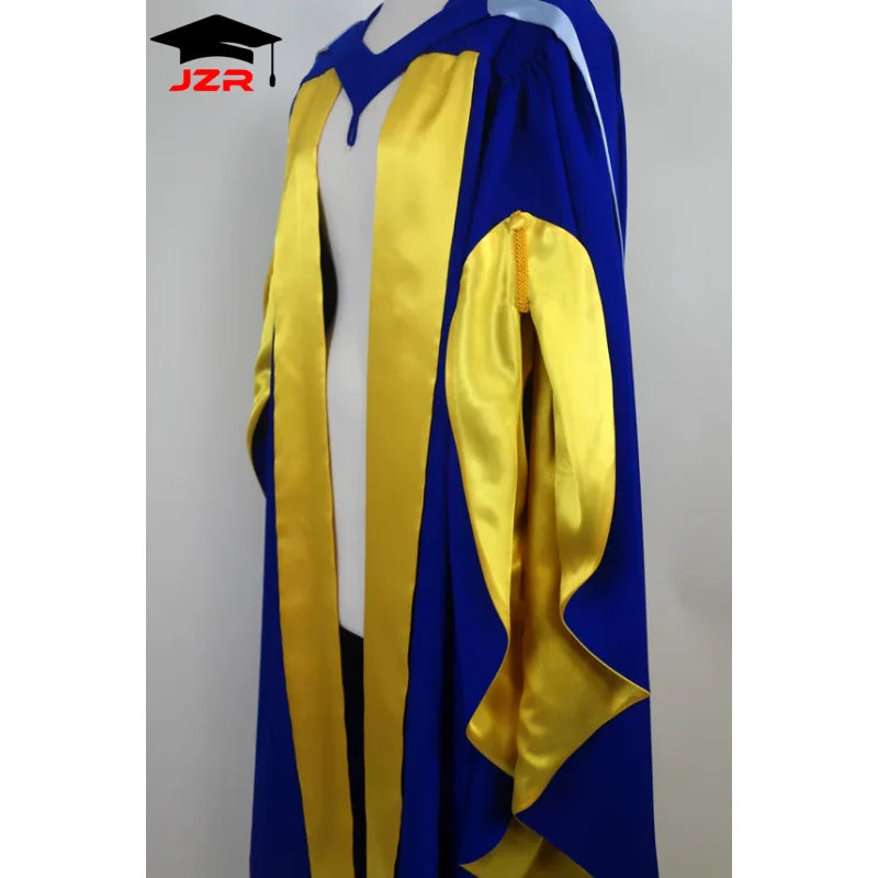 Premium Royal Blue University of Canberra PhD Doctoral Graduation Gown Cap Set for Australia