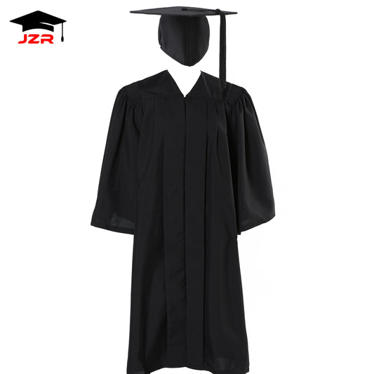 Wholesale Deluxe Bachelor Master Graduation Gown for Adults University Black Graduation Gown Gdult Woven School Uniform OEM Logo
