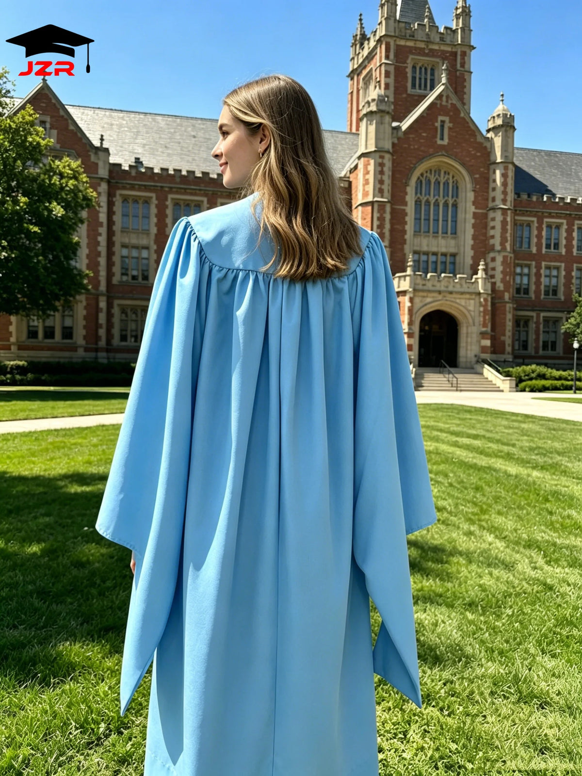Wholesale Long Sleeve Sky Blue Toga Master Graduation Gown Australia College Graduation Gown Customize