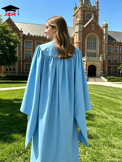 Wholesale Long Sleeve Sky Blue Toga Master Graduation Gown Australia College Graduation Gown Customize