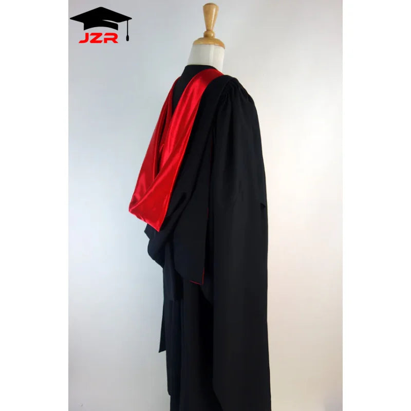 Factory Direct Wholesale Masters Gown for Cambridge Australia PHD Graduation Gown with Hood