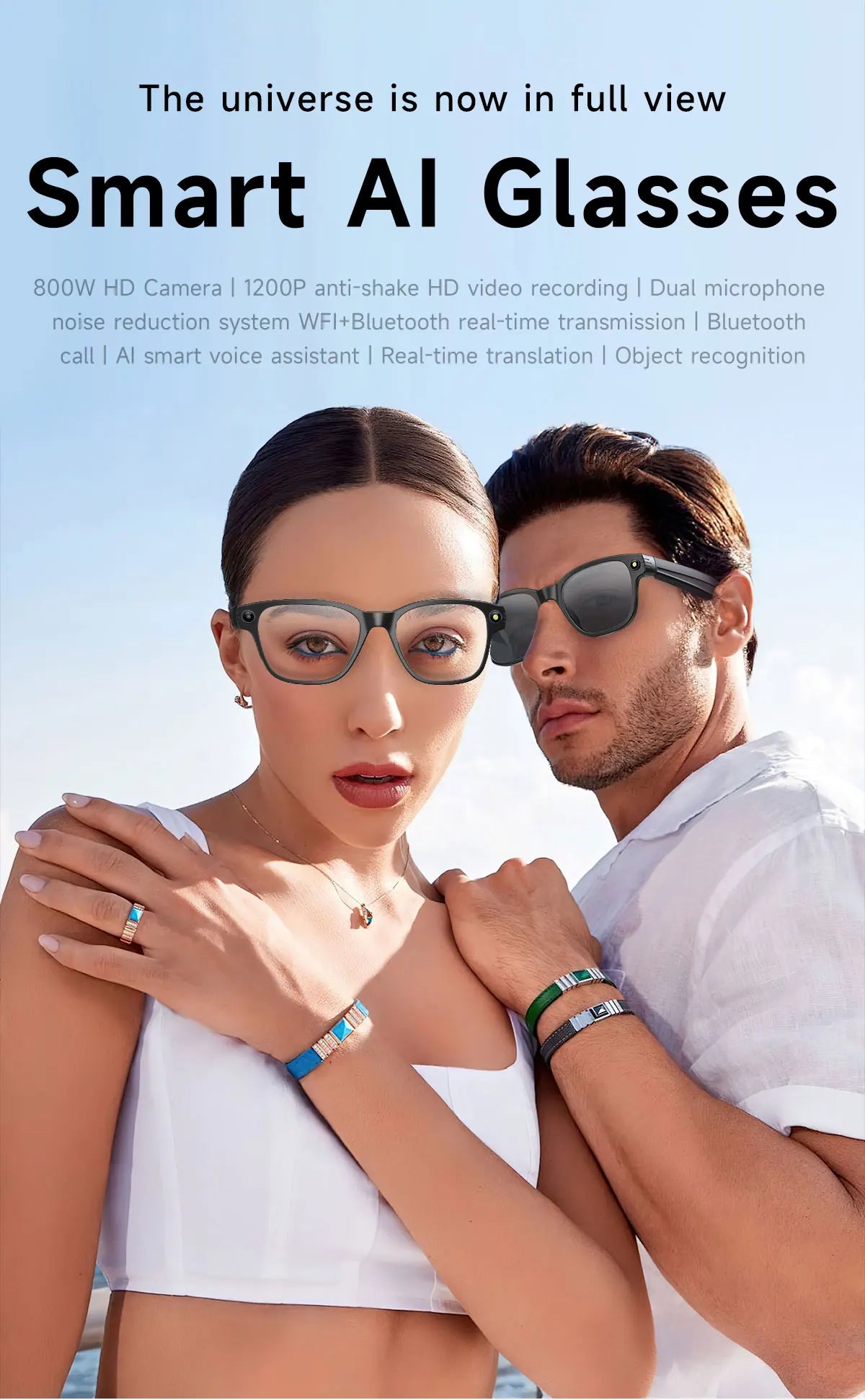 Smart Glasses with Camera  8MP Translate Video Recording Photography Sunglasses Photochromic Lenses Ai Camera Smart Glasses