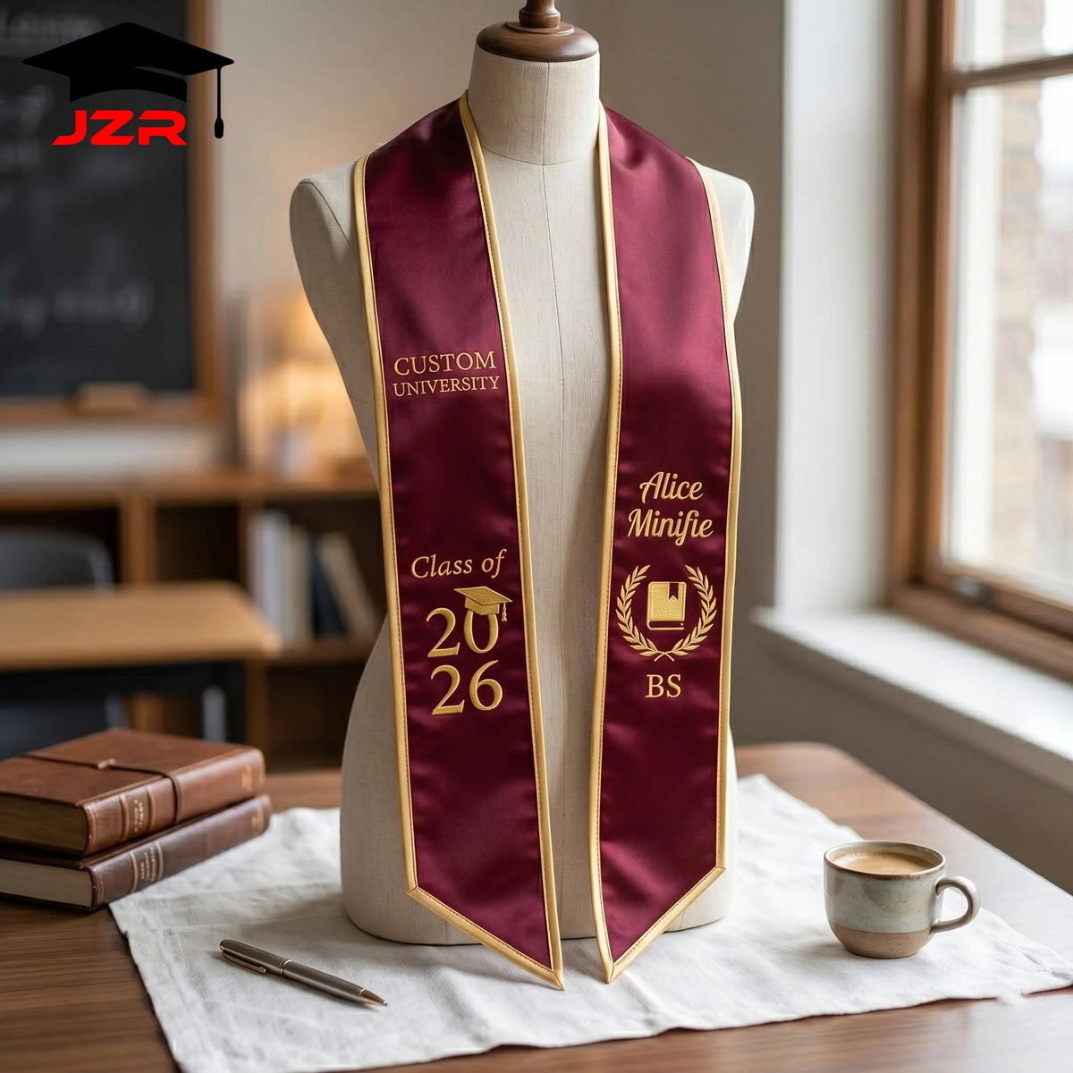 Long Term School Cooperation Graduation Sash Custom Embroidery Logo HD Printing Factory Direct Supply
