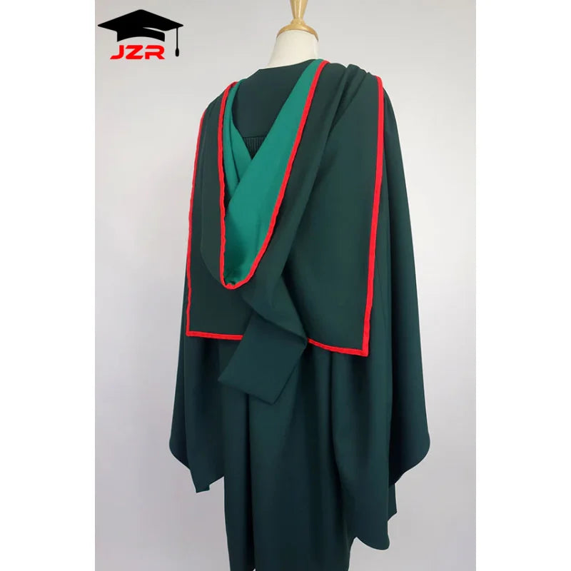 Custom University of Leeds PhD Graduation Cap Gown and Doctoral Academic Graduation Hood Set