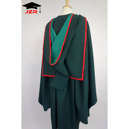 Custom University of Leeds PhD Graduation Cap Gown and Doctoral Academic Graduation Hood Set