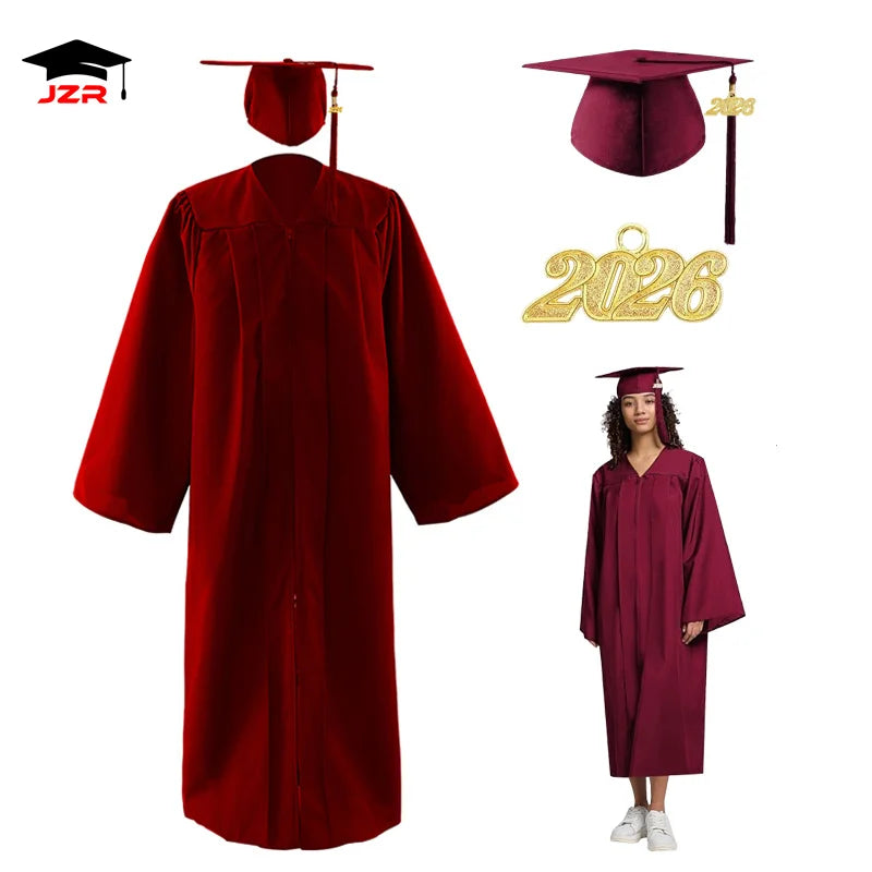 In Stock in Stock in Stock 12 Colors Matte&Shiny Graduation Gown and Caps Graduation Robe for Toga Graduation